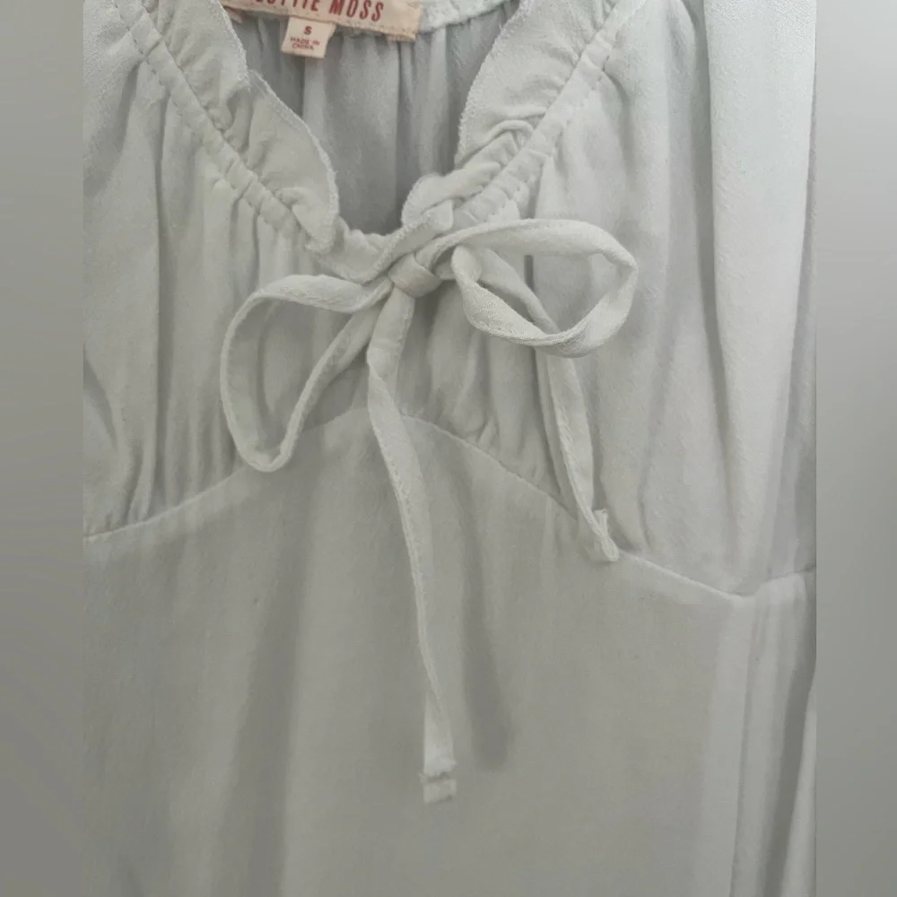 White Ruffle Mini Dress - Picture 3 of 6